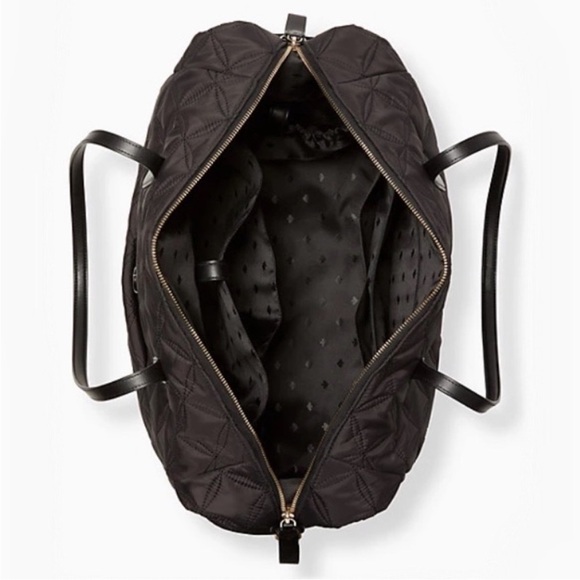 ♠️kate spade Chelsea Quilted Large Nylon Weekender Bag, Black NWT - Picture 4 of 9